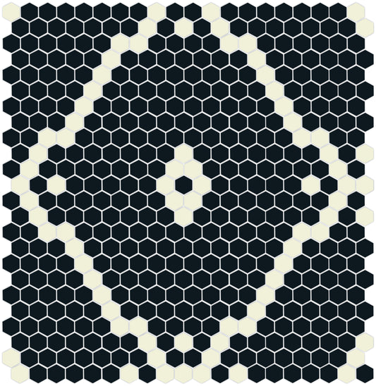 Blackout Modage 4 pc. | Pinnacle Hexagon Patterns Parchment on Satin Black