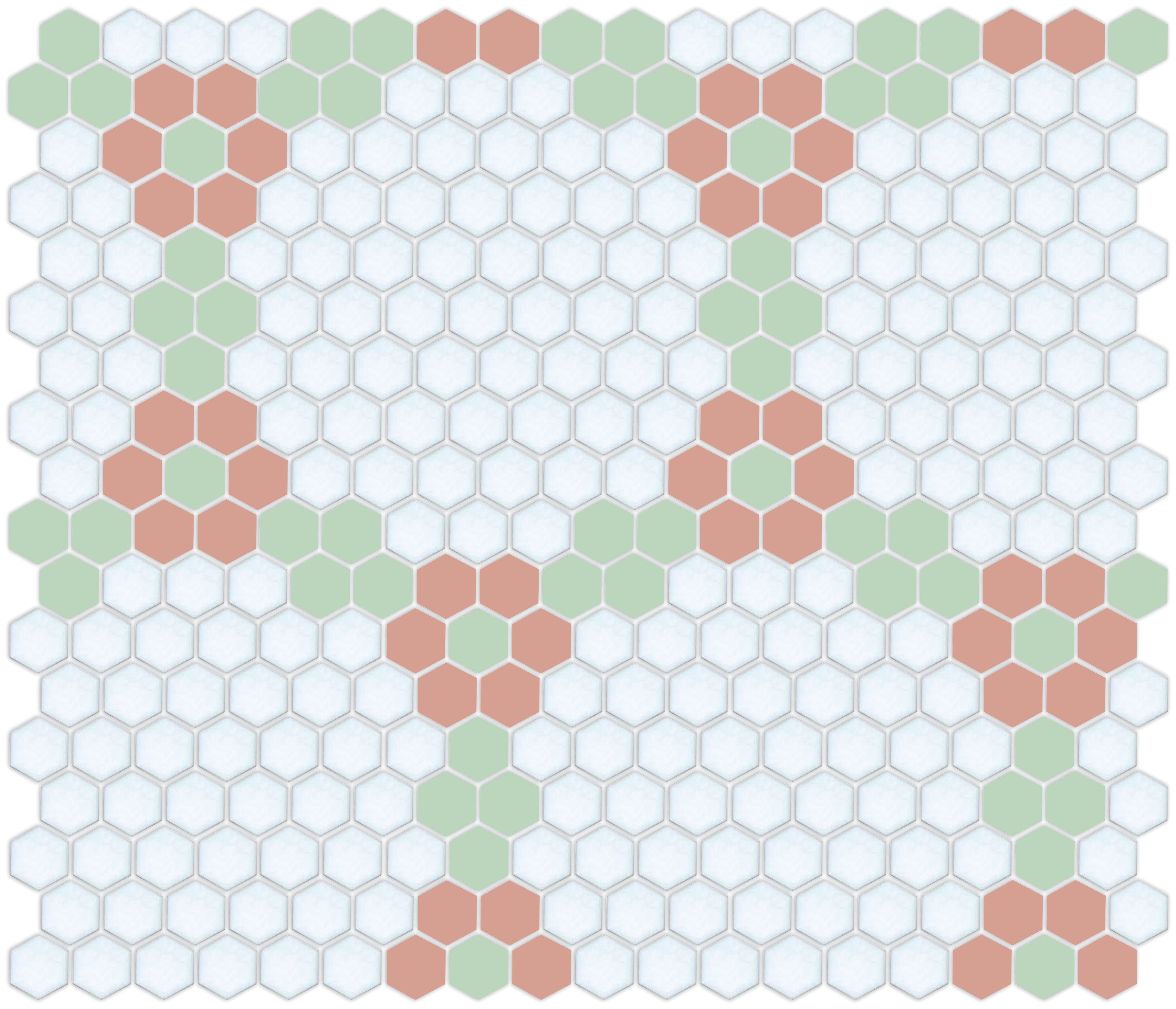 Hex Pattern Round Round and Round | Pinnacle Hexagon Patterns - mosaictile.com