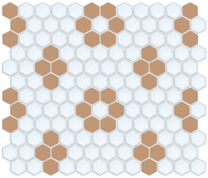 Calfskin on Satin White Hexagon Pattern