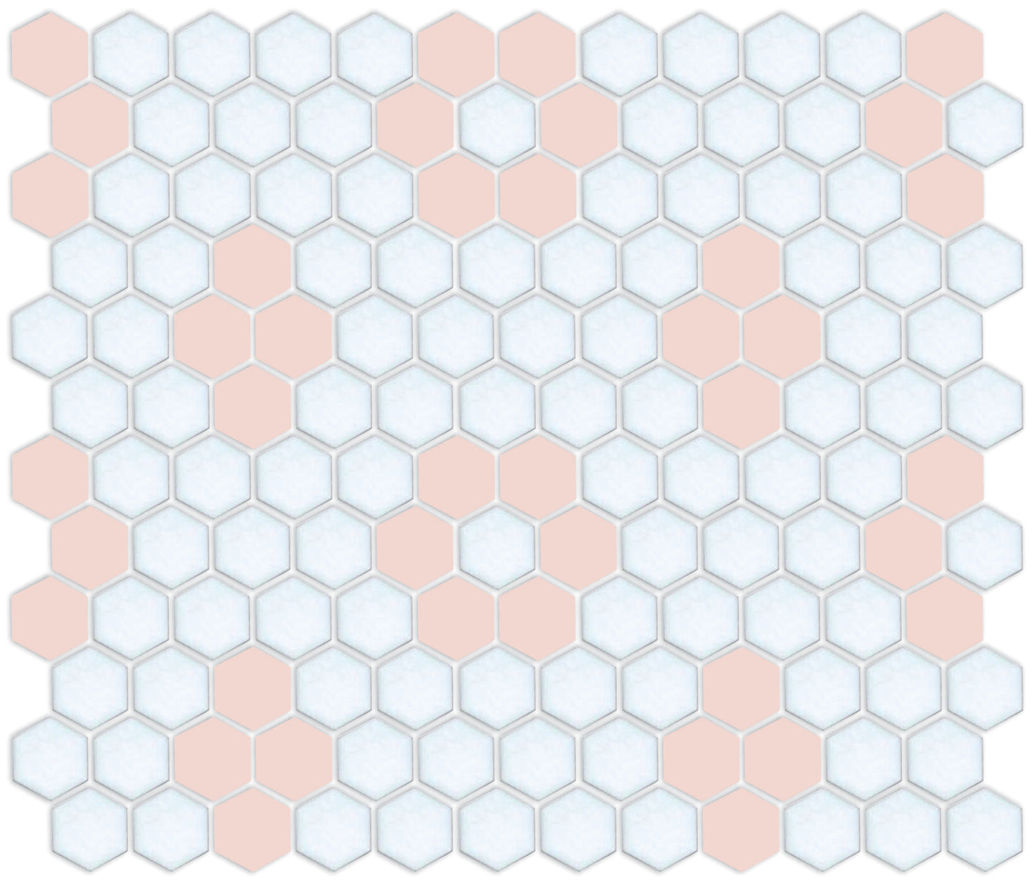 Cherry Blossom on Satin White Hexagon Pattern