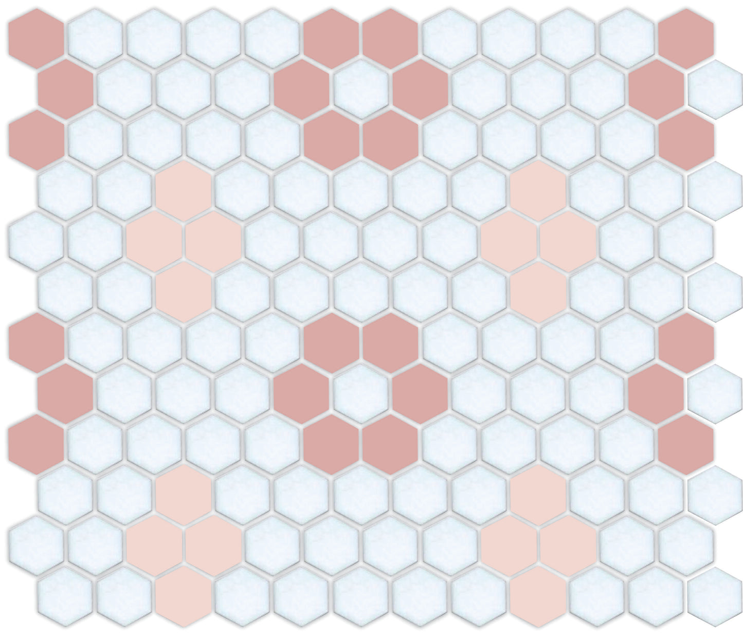 Turkish Rose on Satin White Hexagon Pattern