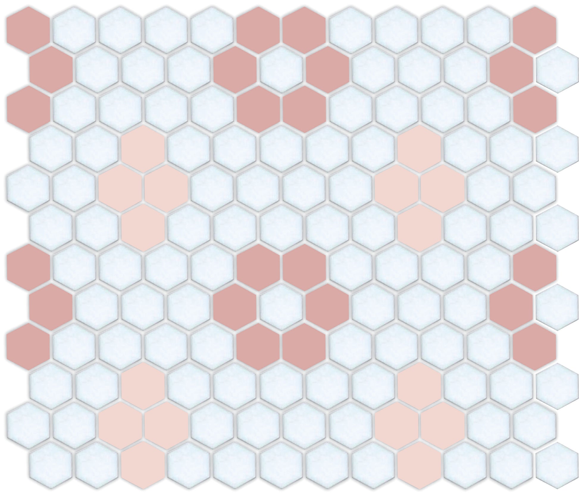 Turkish Rose on Satin White Hexagon Pattern