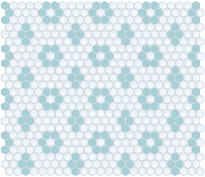 Glacier Blue on Satin White