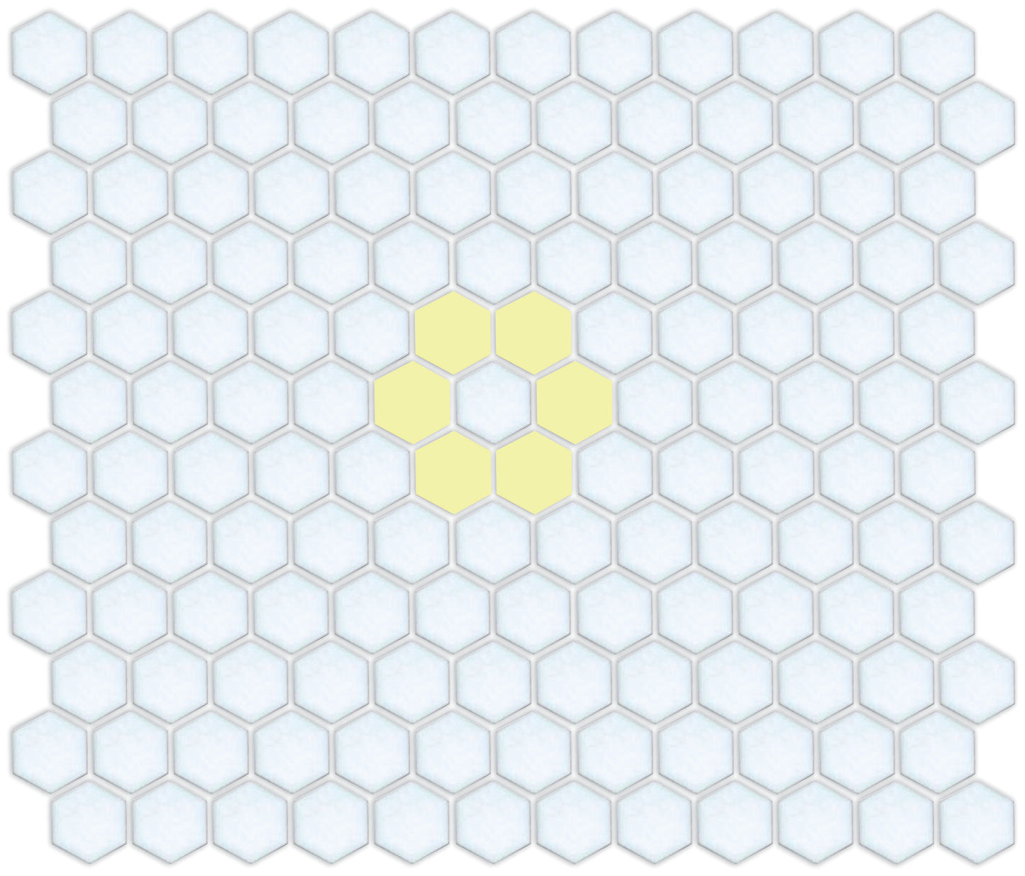 Butter Yellow on Satin White Retro Rosetta Pattern