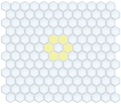 Butter Yellow on Satin White Retro Rosetta Pattern