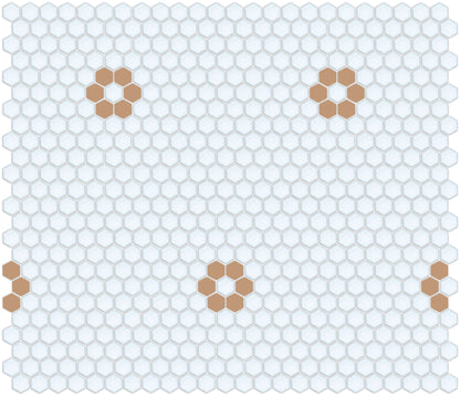 Calfskin on Satin White Retro Rosette Pattern