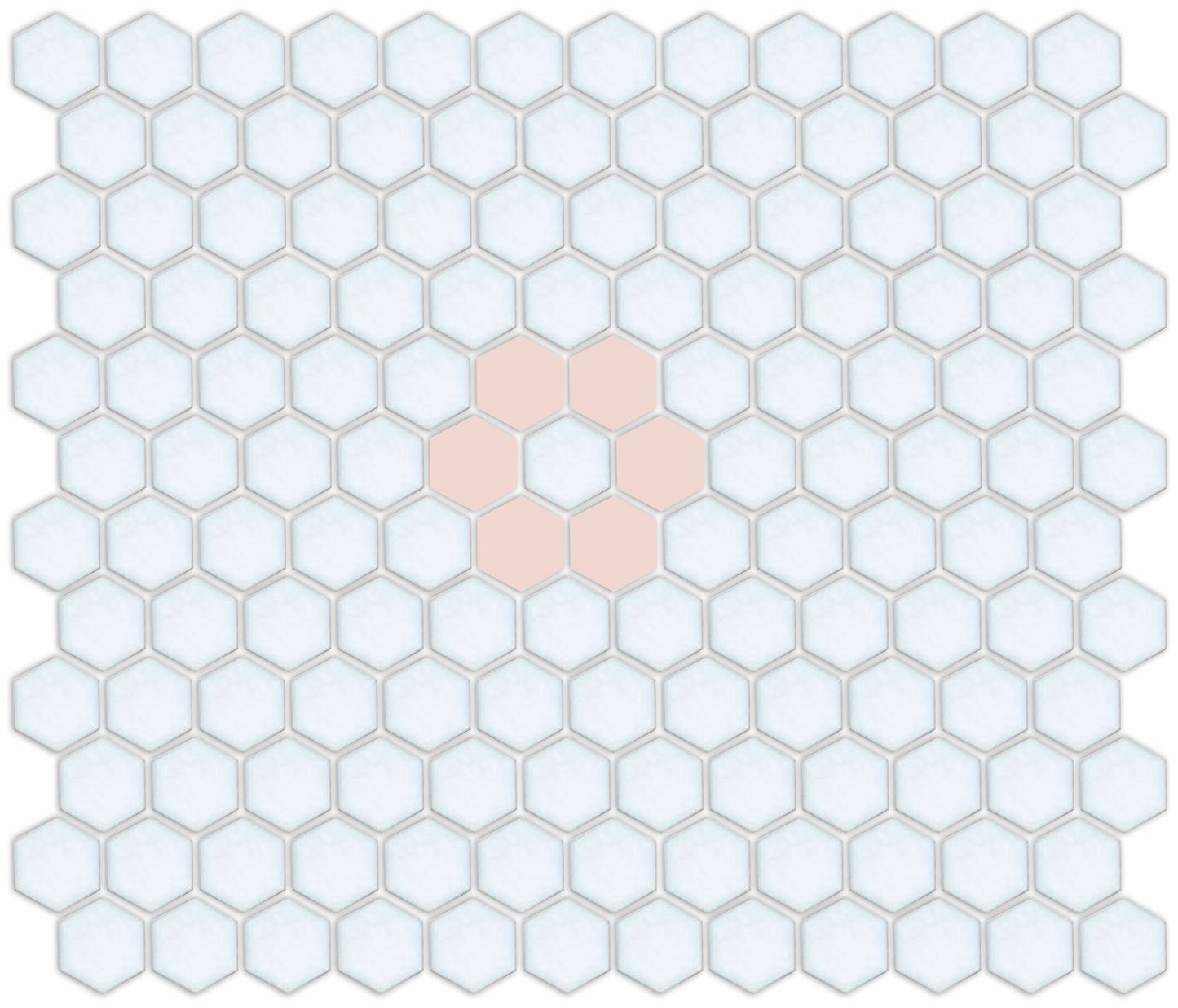 Cherry Blossom on Satin White Retro Rosetta Pattern