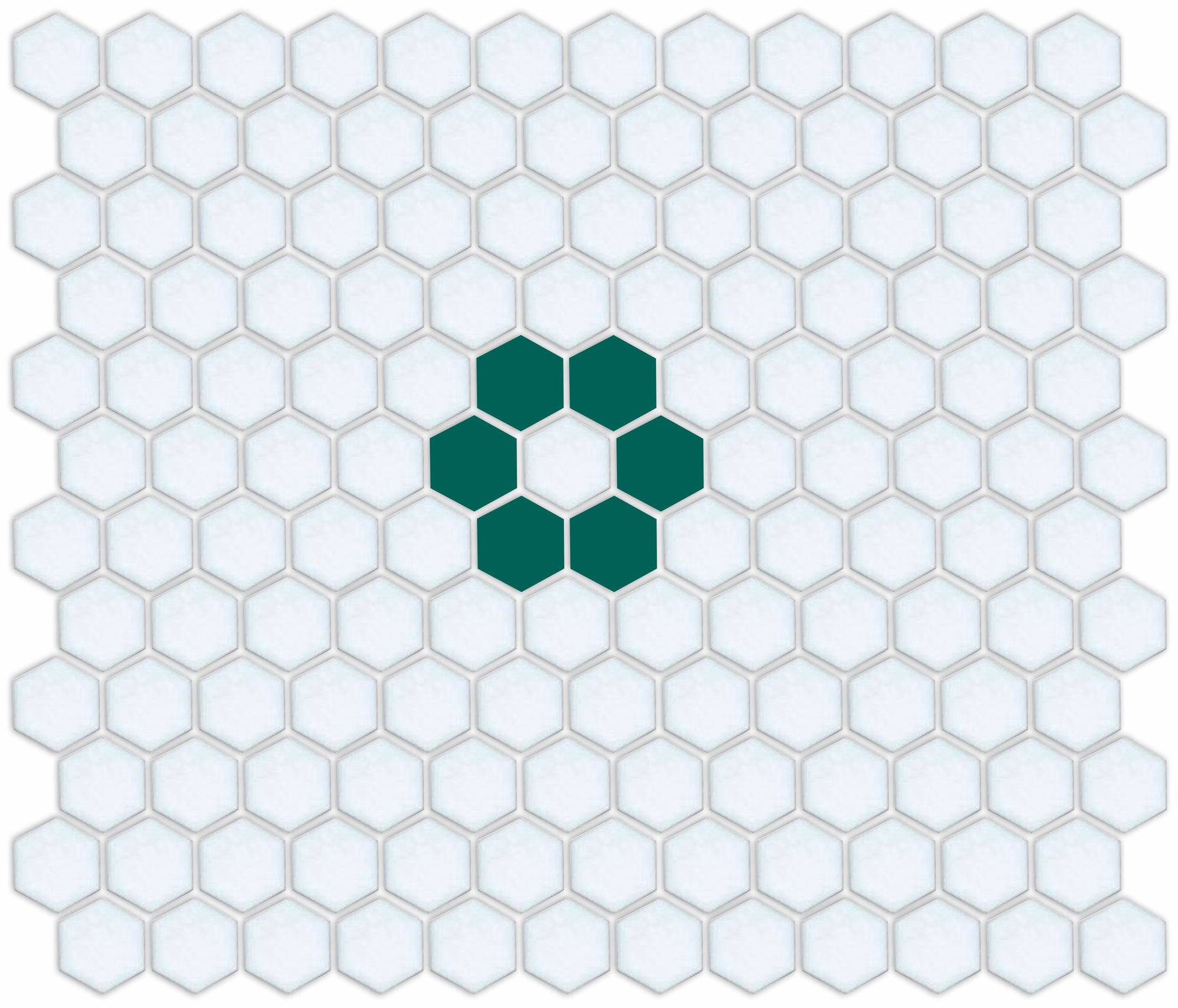 Emerald Green on Satin White Retro Rosetta Pattern