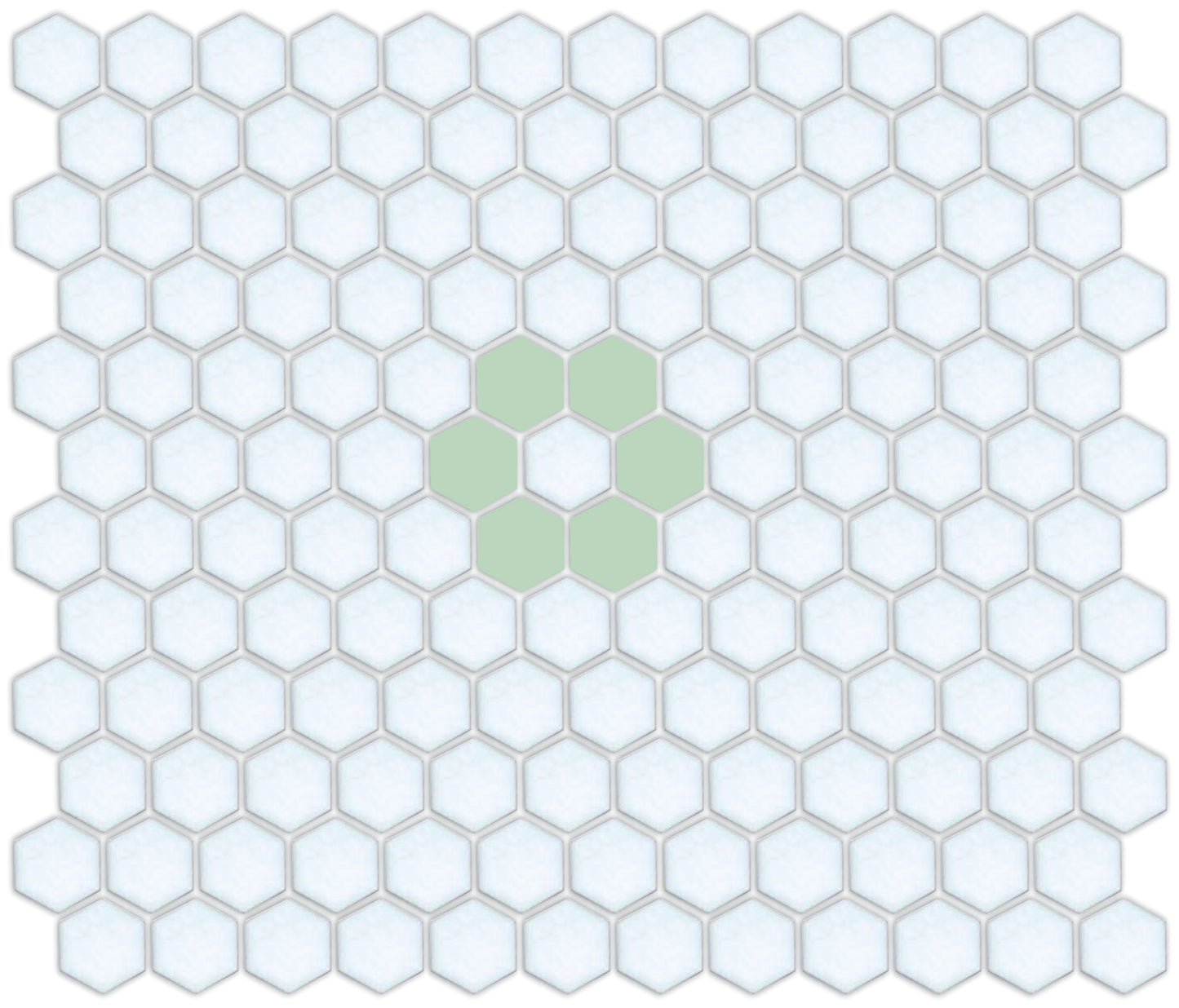 Pistachio Green on Satin White Retro Rosetta Pattern