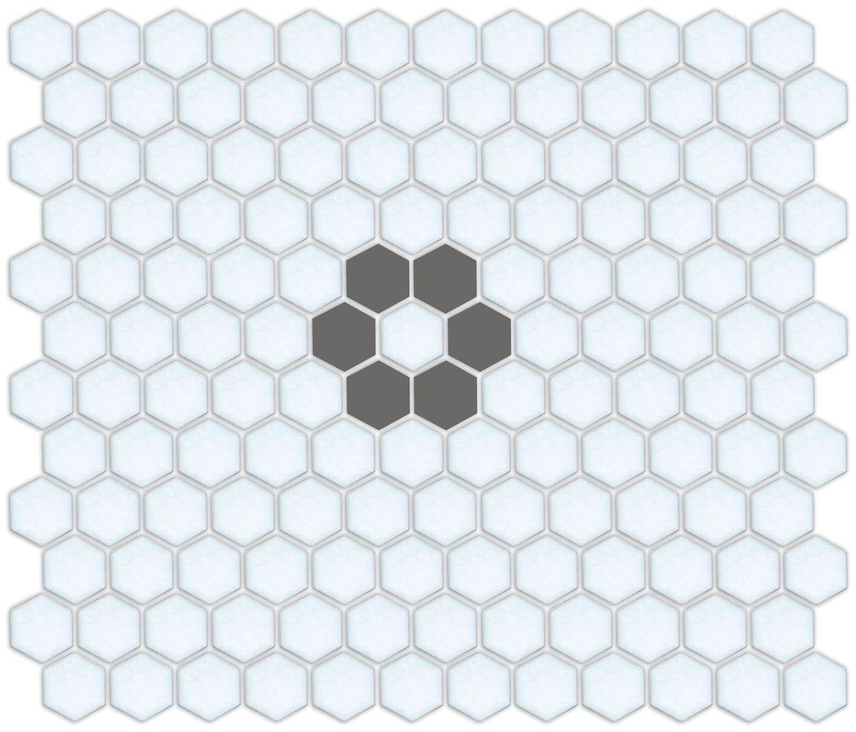 Slate Gray on Satin White Retro Rosetta Pattern