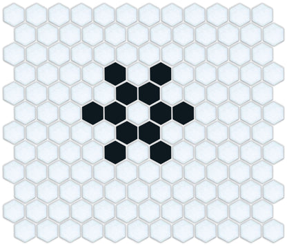 Snowflake, Pinnacle Hexagon Pattern, Black and White