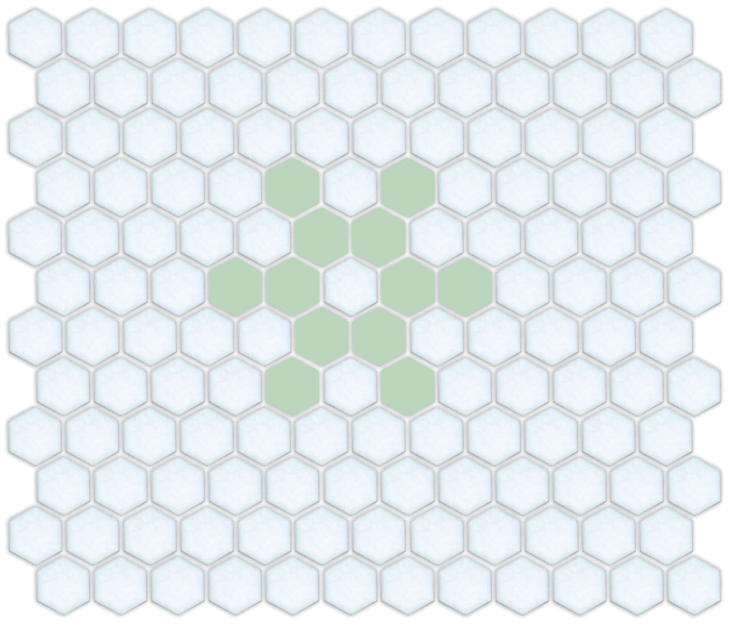 Snowflake, Pinnacle Hexagon Pattern, Pistachio
