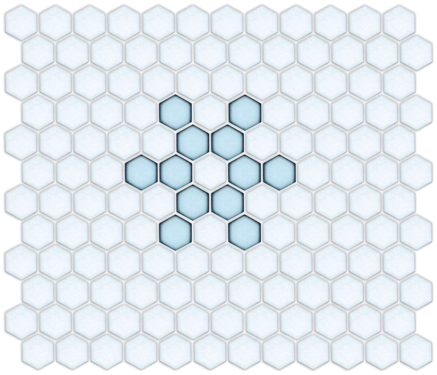 Snowflake, Pinnacle Hexagon Pattern, Sky Blue
