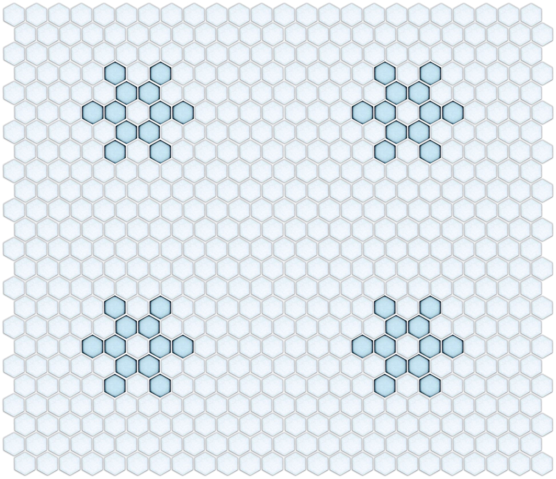 Snowflake, Pinnacle Hexagon Pattern Field, Sky Blue
