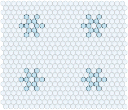 Snowflake, Pinnacle Hexagon Pattern Field, Sky Blue

