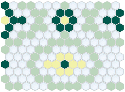 Vanoise hexagon mosaic decorative tile pattern - Metsa option.