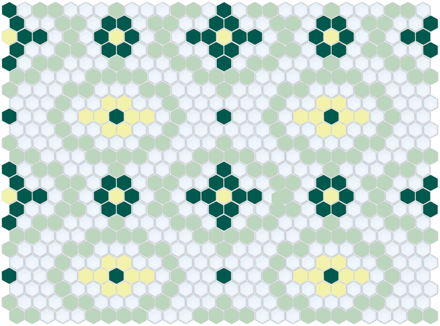 Vanoise hexagon mosaic decorative tile pattern - Pola option.