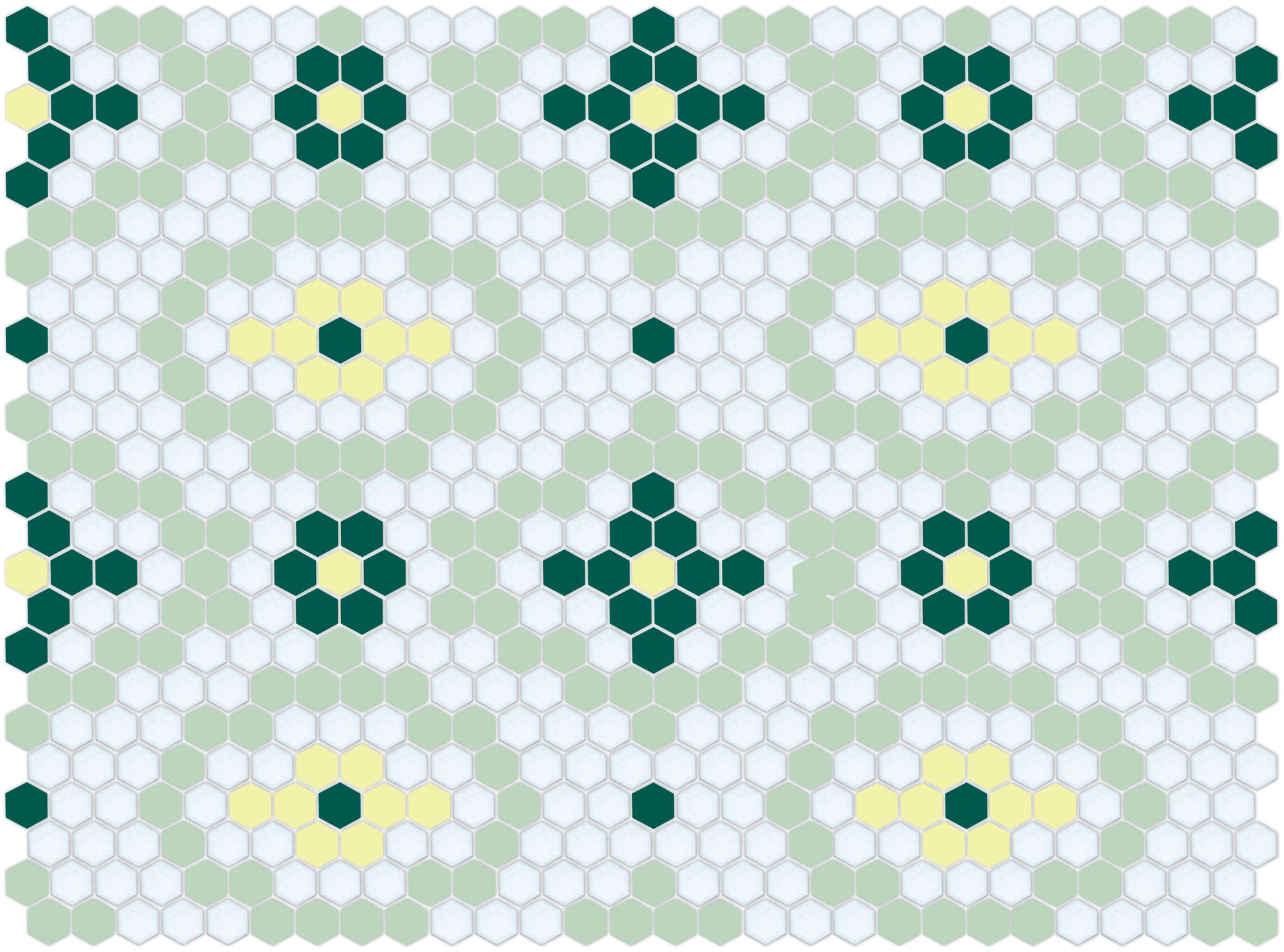 Vanoise hexagon mosaic decorative tile pattern - Pola option.