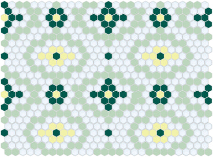 Vanoise hexagon mosaic decorative tile pattern - Pola option.