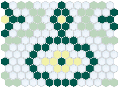 Vanoise hexagon mosaic decorative tile pattern - Metsa option.