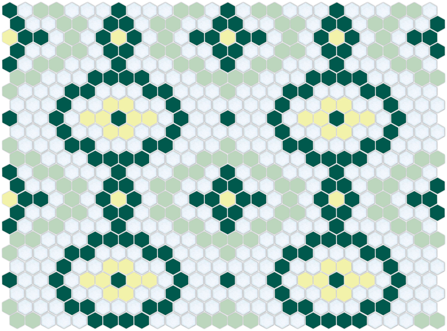 Vanoise hexagon mosaic decorative tile pattern - Metsa option.