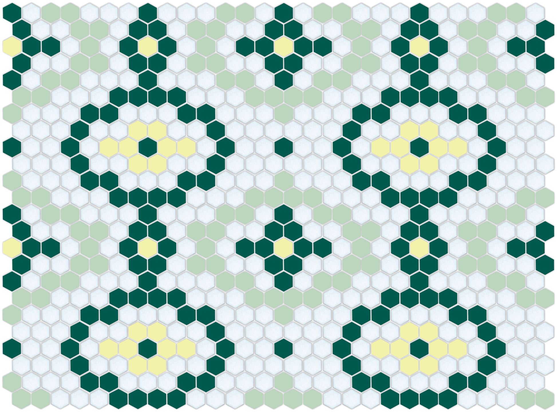 Vanoise hexagon mosaic decorative tile pattern - Metsa option.