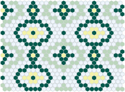 Vanoise hexagon mosaic decorative tile pattern - Metsa option.