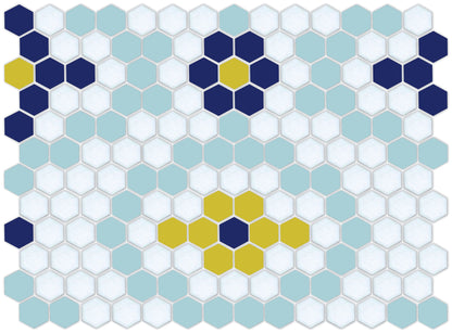 Vanoise hexagon mosaic decorative tile pattern - Cielo option.