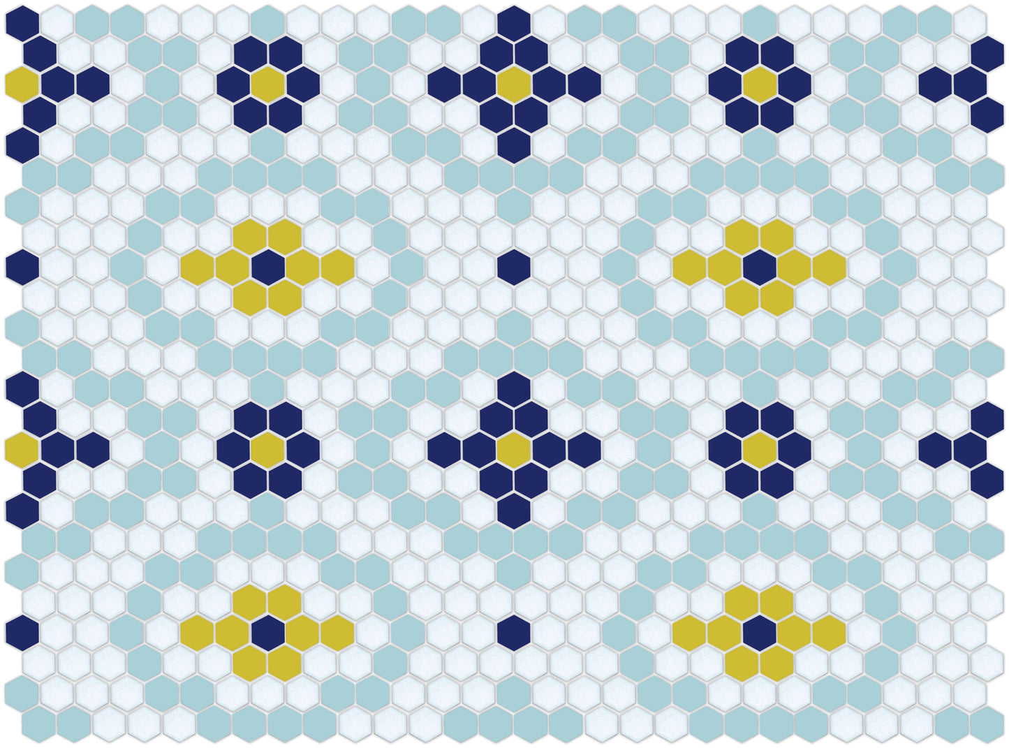 Vanoise hexagon mosaic decorative tile pattern - Veran option.