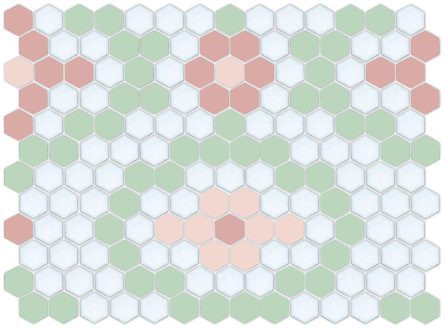 Vanoise hexagon mosaic decorative tile pattern - Sakura option.