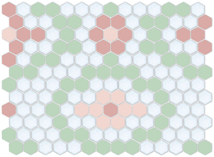 Vanoise hexagon mosaic decorative tile pattern - Sakura option.