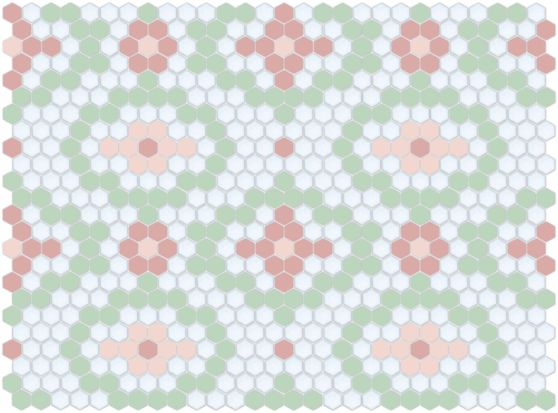 Vanoise hexagon mosaic decorative tile pattern - Sakura option.
