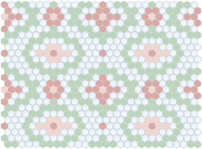 Vanoise hexagon mosaic decorative tile pattern - Sakura option.