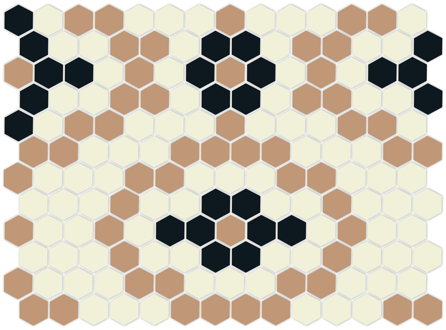 Vanoise hexagon mosaic decorative tile pattern - Gaia option.