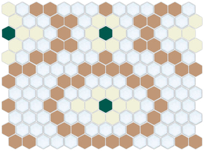 Vanoise hexagon mosaic decorative tile pattern - Ammos option.