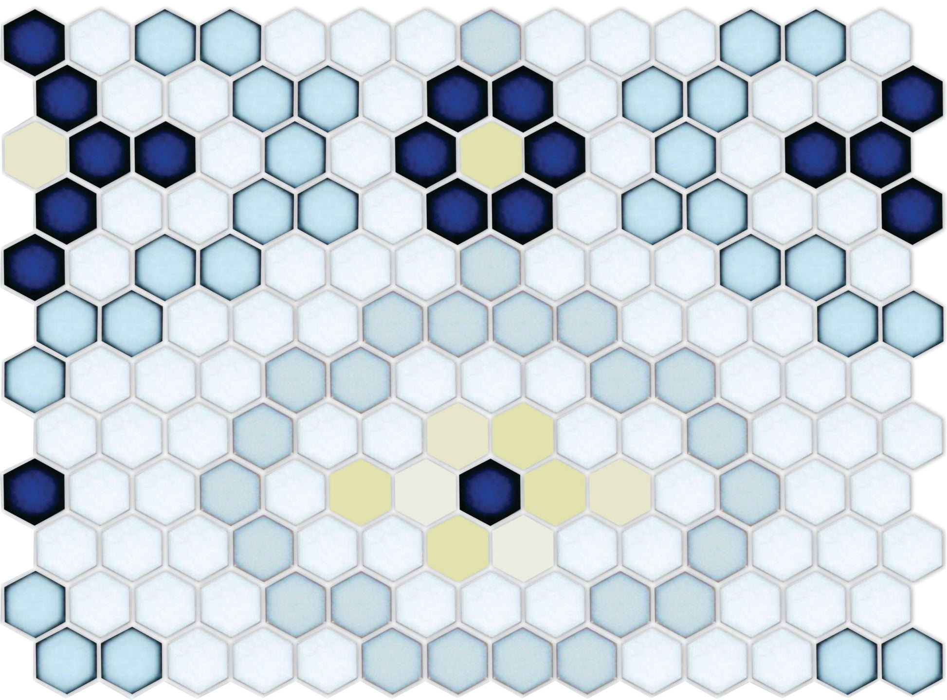 Vanoise hexagon mosaic decorative tile pattern - Couloir option.