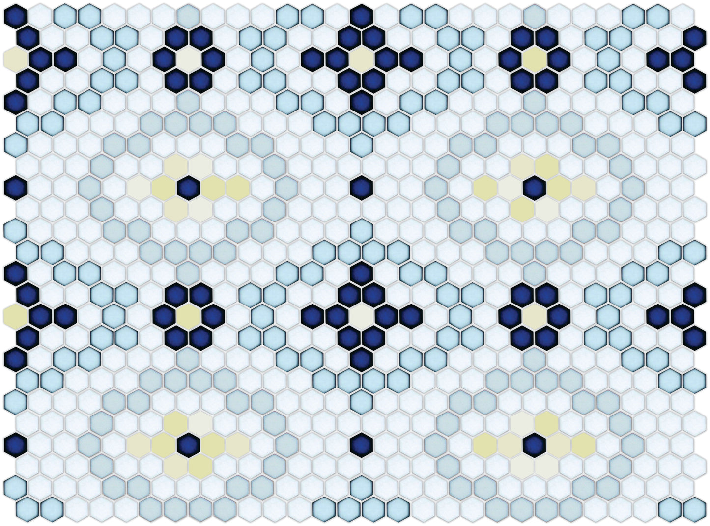 Vanoise hexagon mosaic decorative tile pattern - Couloir option.