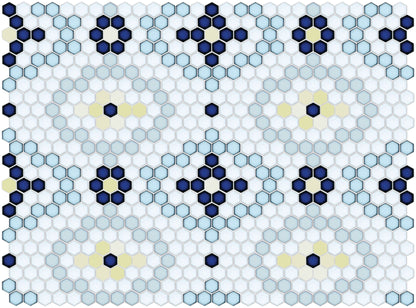 Vanoise hexagon mosaic decorative tile pattern - Couloir option.