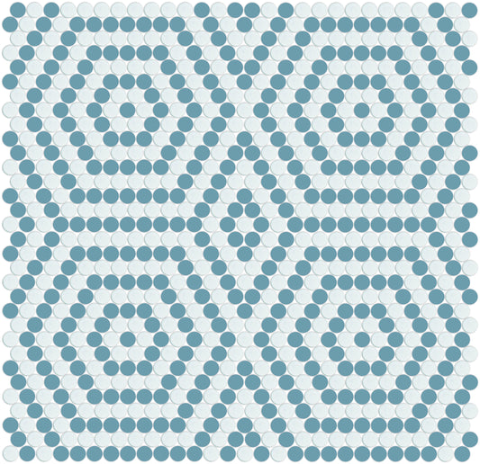 Bullseye Strut Blue on White