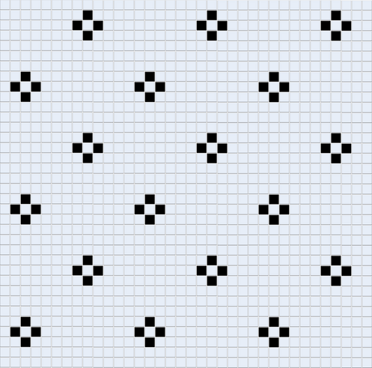 Grid of black Pinnacle Pattern on a white background