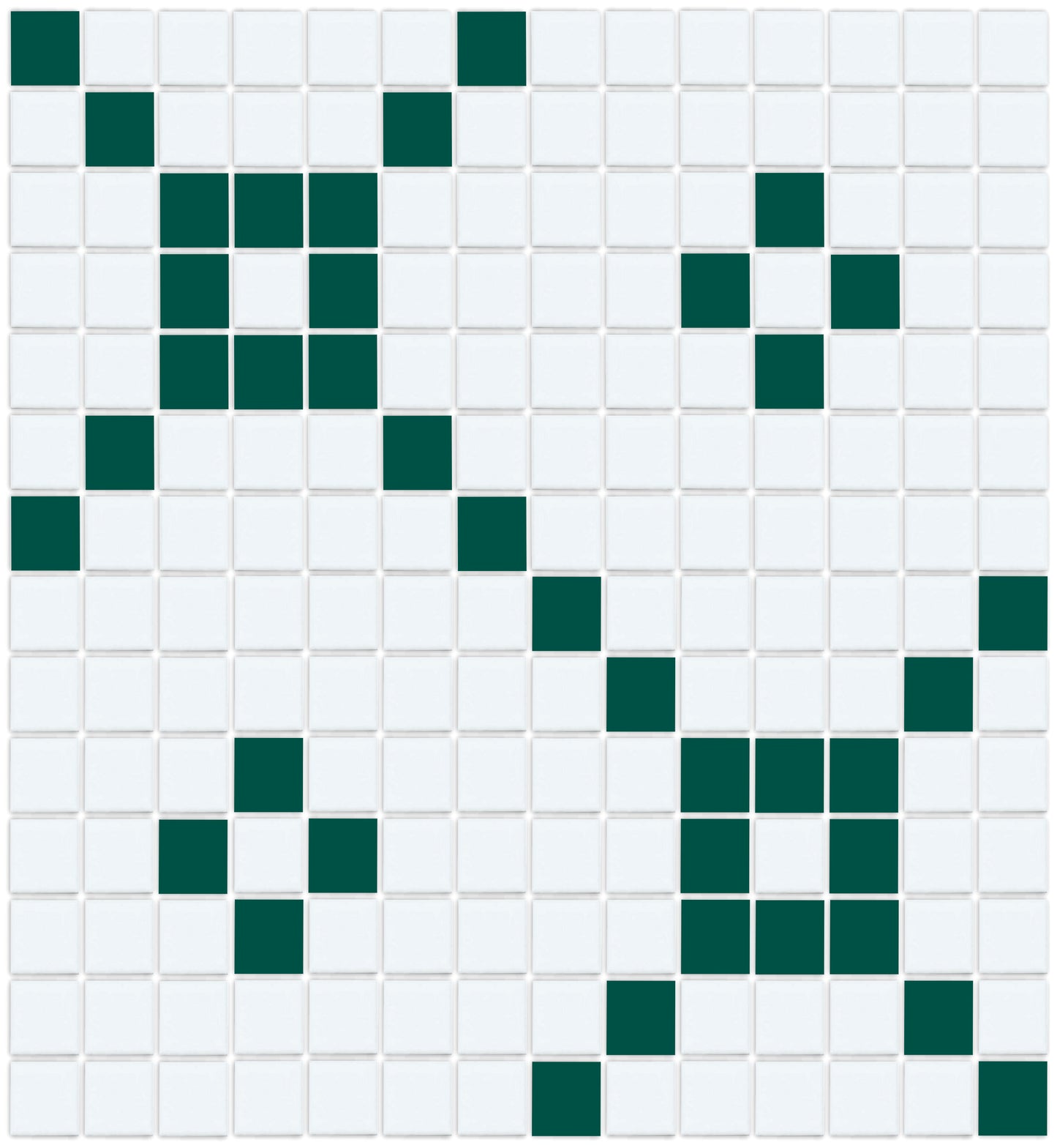 Deep Green on White Pattern