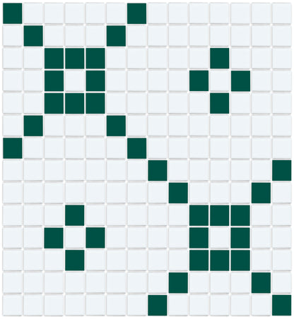 Deep Green on White Pattern