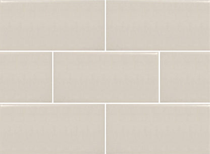 3x6 ceramic subway tile from the Lyric NOW collection shown in Pompeii Beige color.