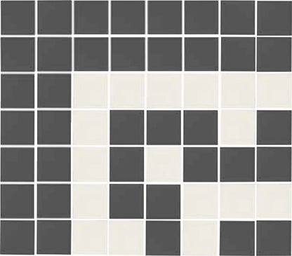 Codex mosaic border sheet in 1 x 1 unglazed porcelain
