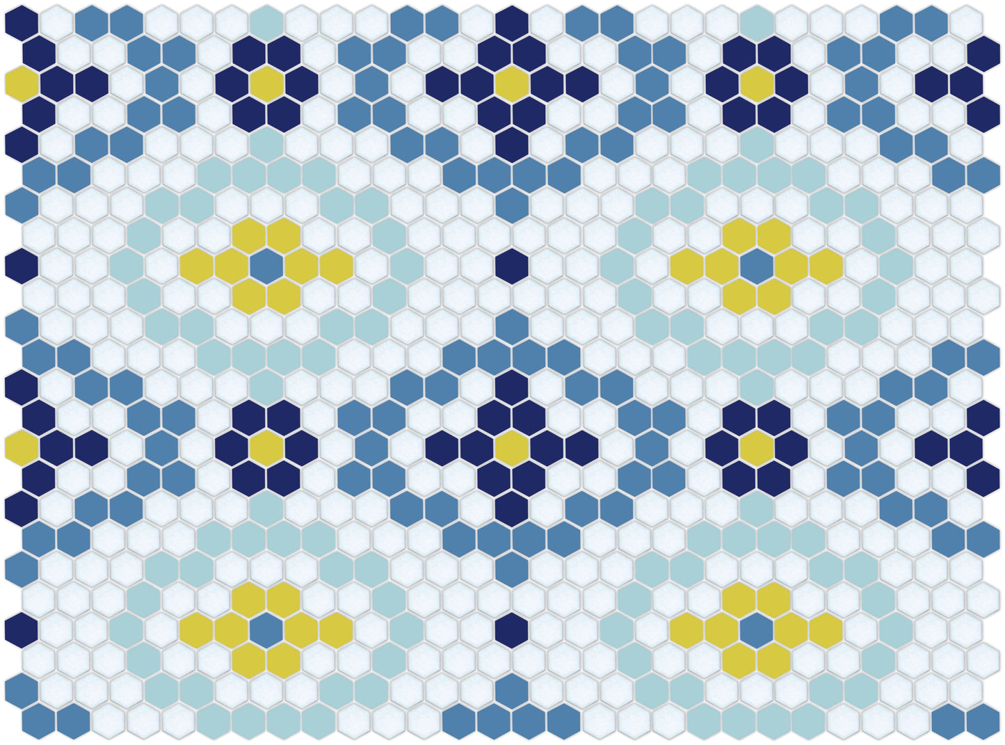 Vanoise hexagon mosaic decorative tile pattern - Cielo option.