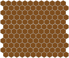 Hexagonal mosaic tiles with a clean geometric look Teddy Brown Color