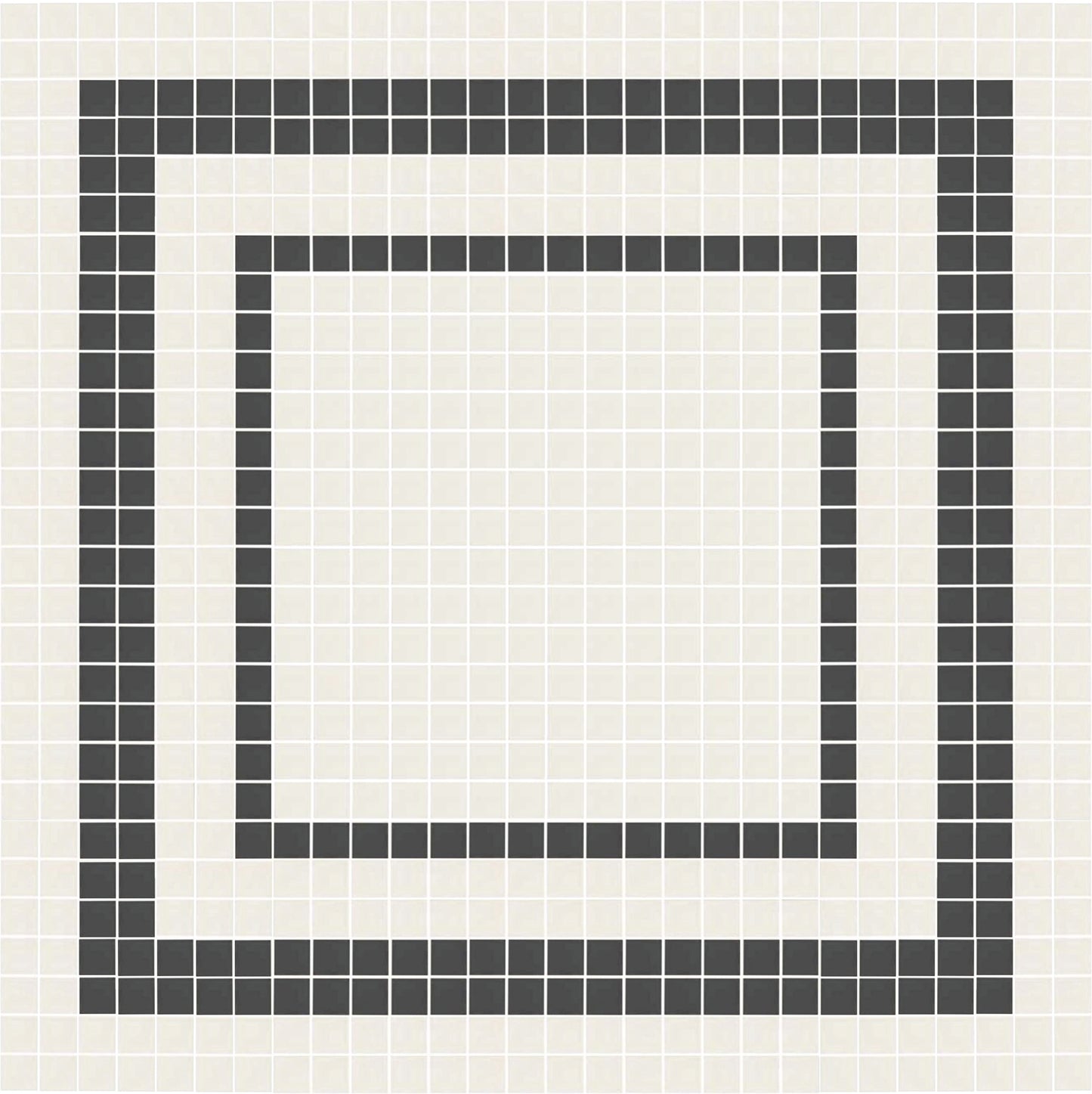 Toli mosaic border in 3/4 inch unglazed porcelain on mesh