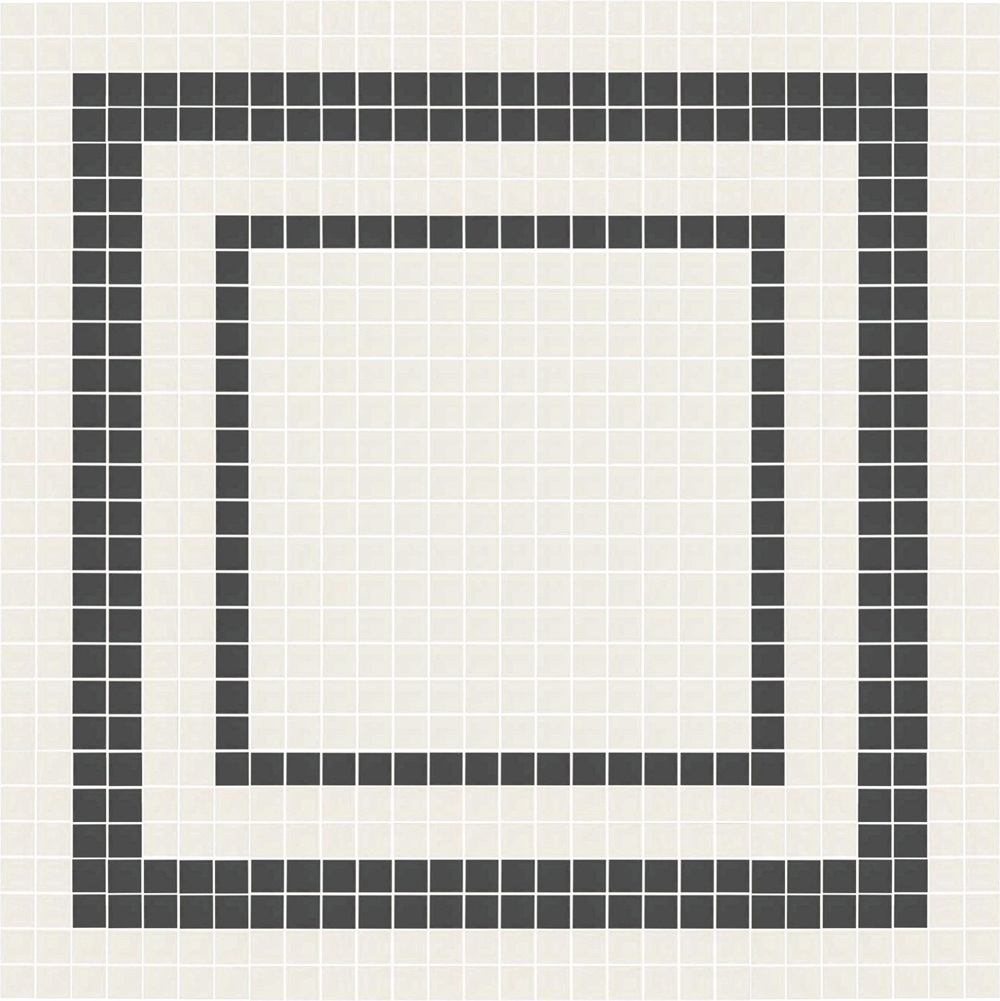 Toli mosaic border in 3/4 inch unglazed porcelain on mesh