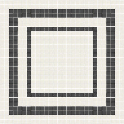 Toli mosaic border in 3/4 inch unglazed porcelain on mesh