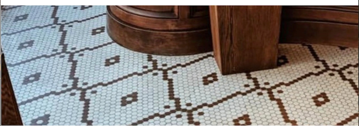 Kitchen Floor with Teddy Brown on Satin White Modage